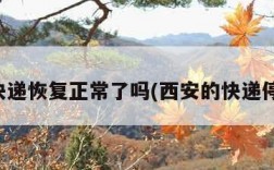 西安快递恢复正常了吗(西安的快递停了吗)